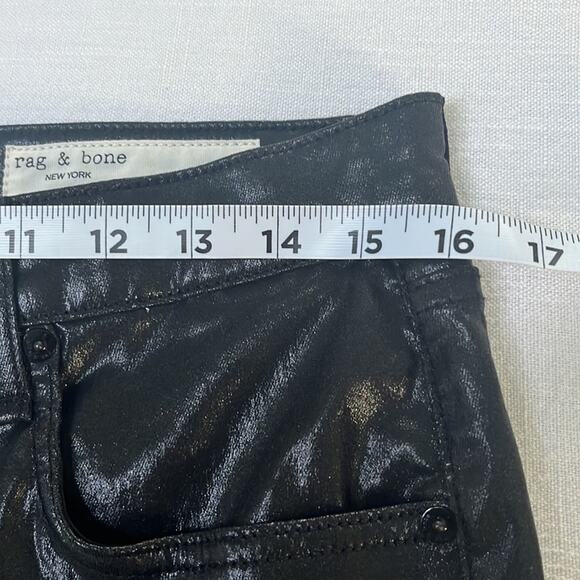 Rag & Bone Casey High-Rise Ankle Flare Pants in Coated Black Size 31 NWT - Picture 7 of 14